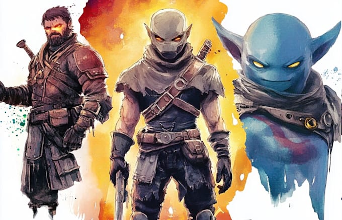draw awesome watercolor game character art