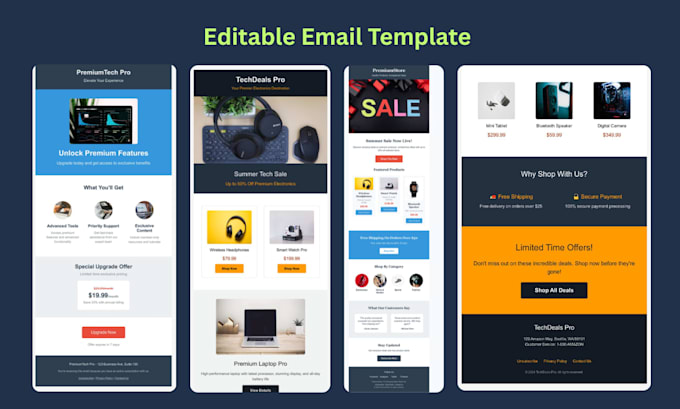 design responsive HTML email template or newsletter