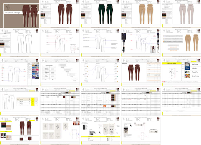 create activewear and sportswear tech pack