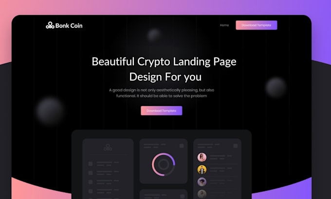 develop a professional meme coin website and crypto landing page