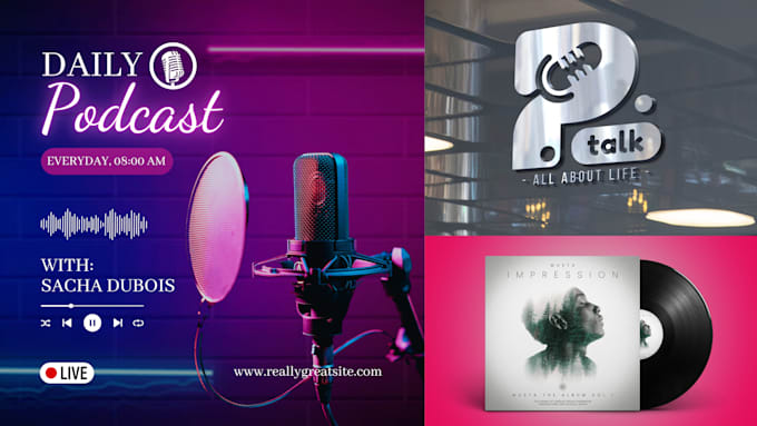 Design a modern podcast logo and cover art for spotify and apple ...