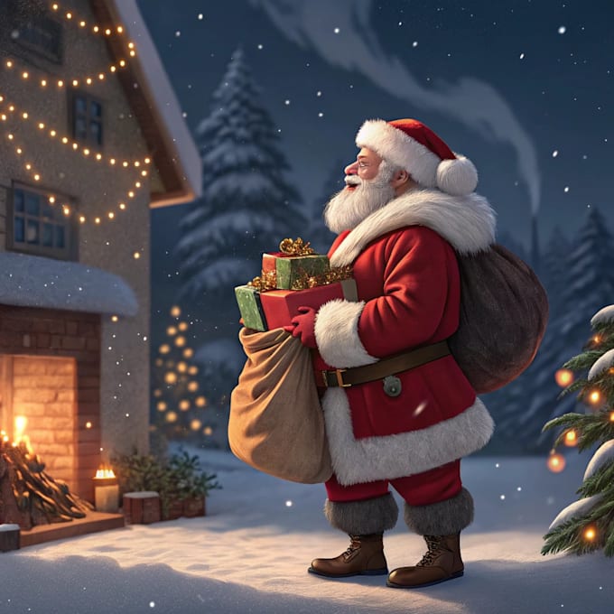 draw any christmas illustration in my style