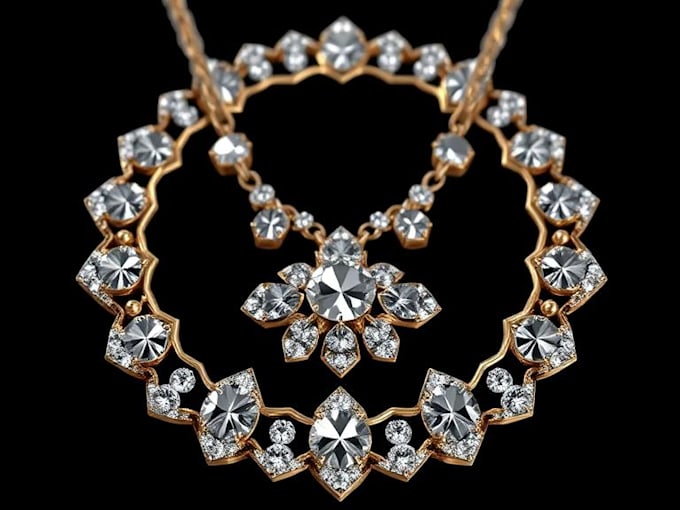 create a modern  cad jewelry design and render it