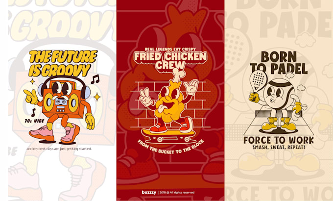 create a retro cartoon mascot illustration for your brand