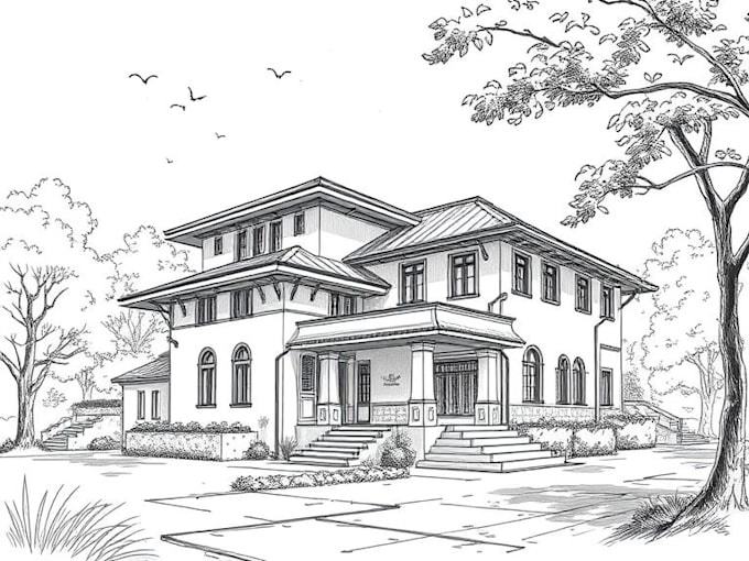 draw architecture and urban design sketches