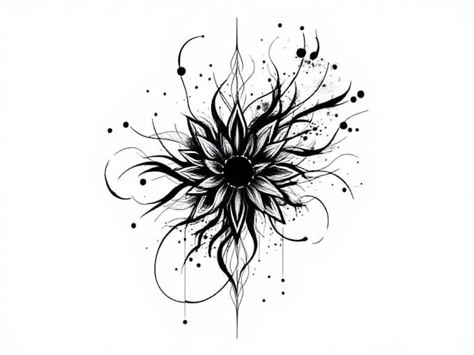 custom an abstract black tattoo design