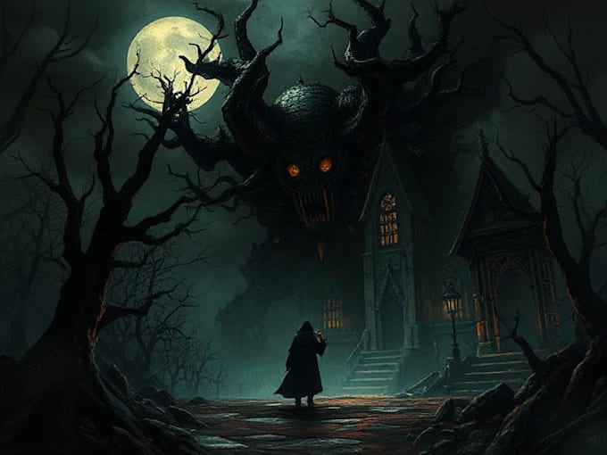 create dark art illustration