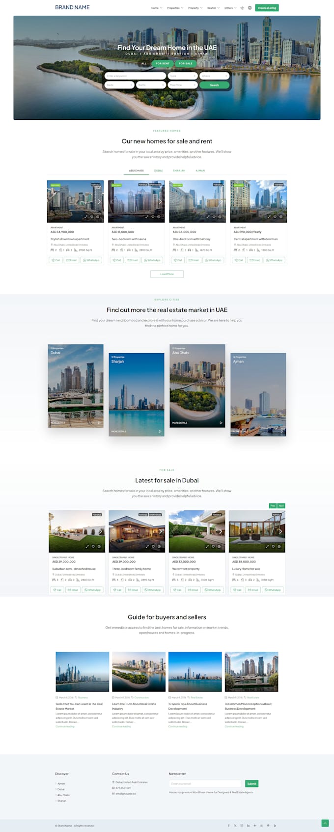 design a modern real estate wordpress website with elementor