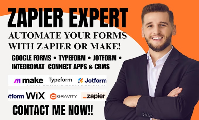automate your google forms typeform, jotform using zapier zap or make com expert