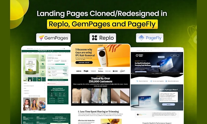 high converting shopify landing page by gem pages or pagefly