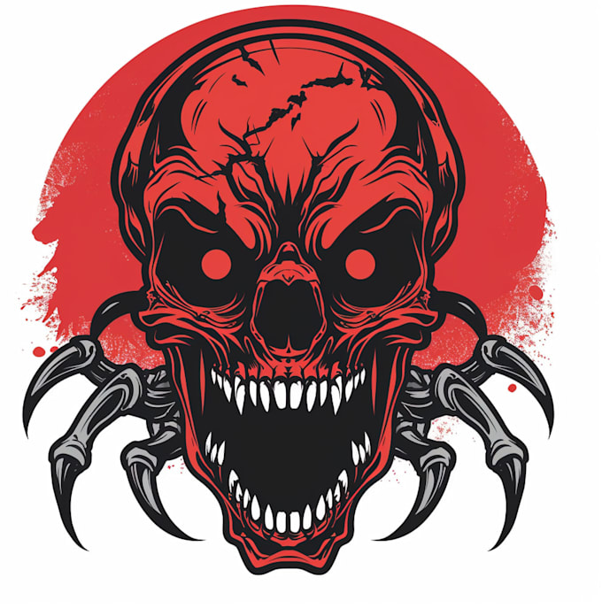 design horror fun creature logo art