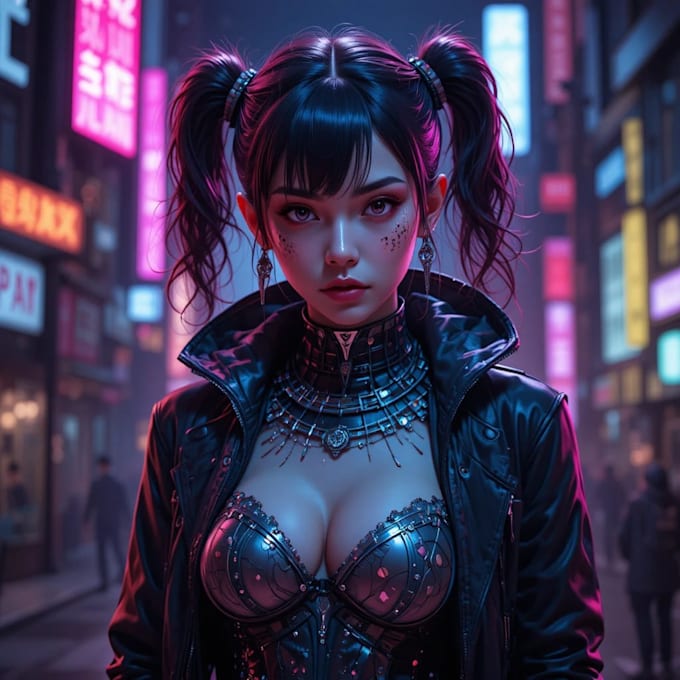 make cyberpunk character art