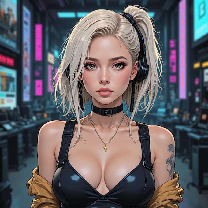 design anime character , cyberpunk character