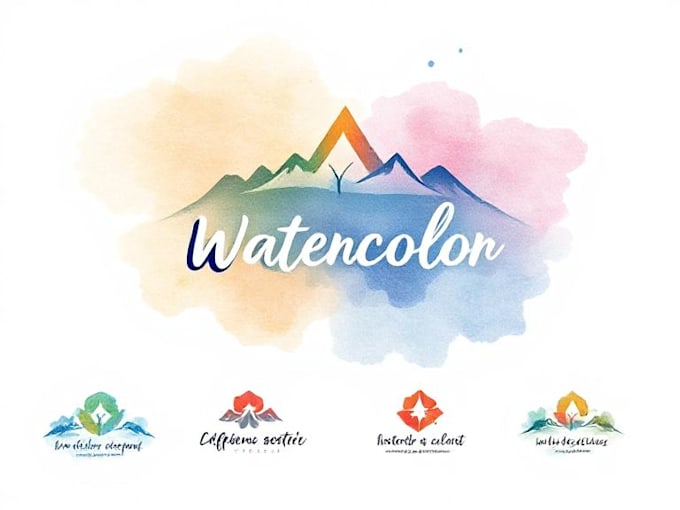 design a watercolor logo and brand kit