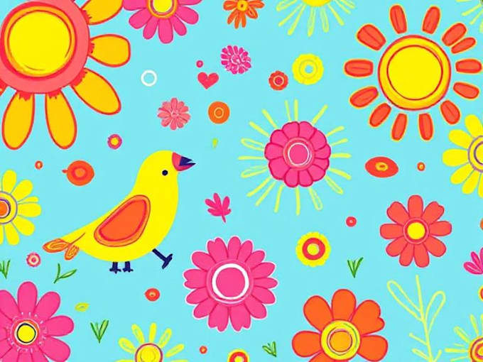 design childrens bright patterns for clothes and textiles