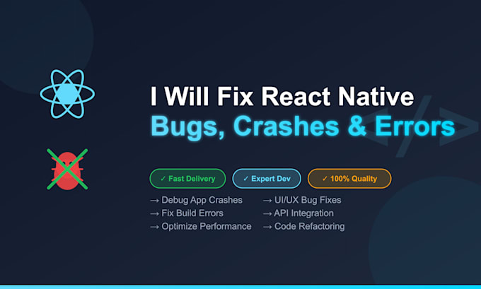 fix react native bugs, crashes, and errors
