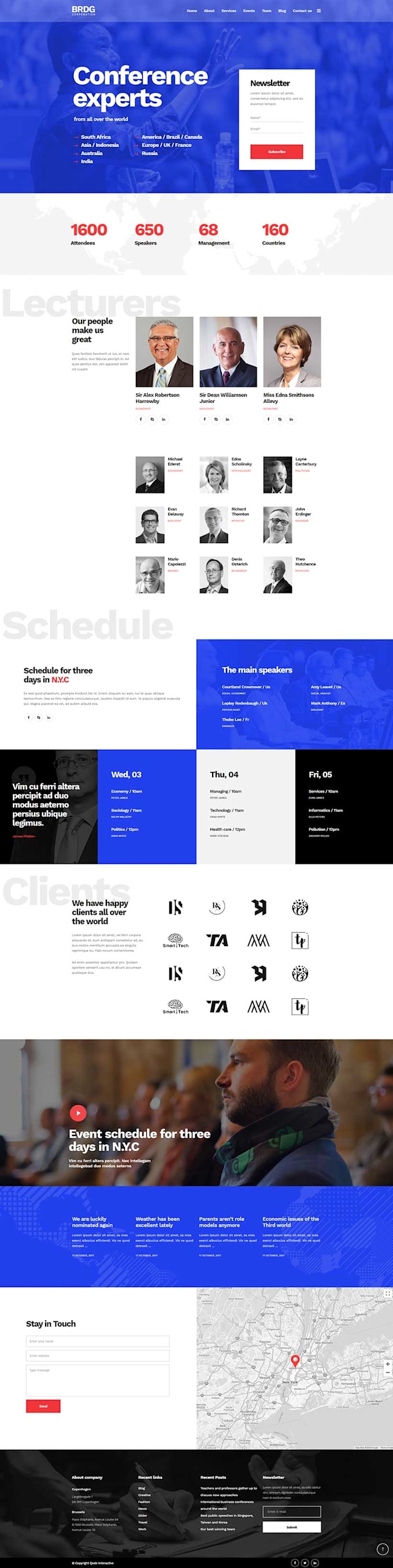 create business conference website design