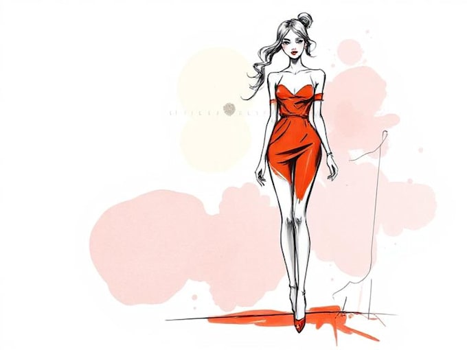 Draw a fashion or editorial illustration, sketch, commercial by ...