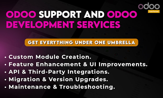 provide odoo support and odoo development services