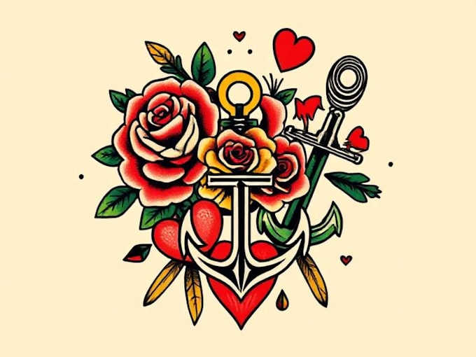 create a rad traditional tattoo design