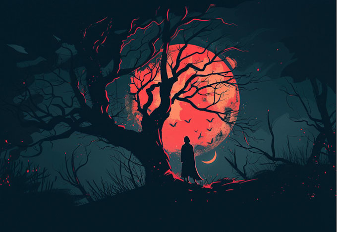create dark art illustration