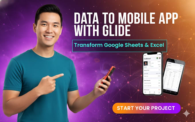 convert your google sheet or excel data into a professional glide mobile app
