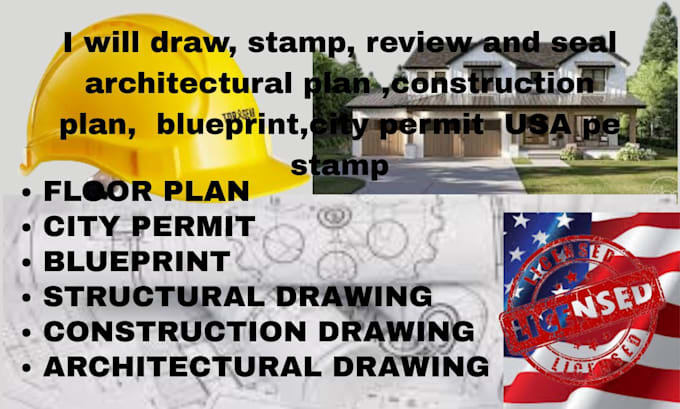 review draw city permit structural design, architectural floor plan mep hvac adu