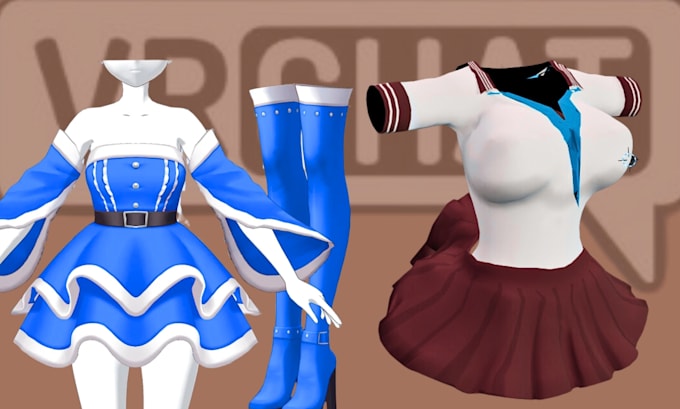 Create custom vrchat avatar asset clothing amor weapon helmet 3d model ...