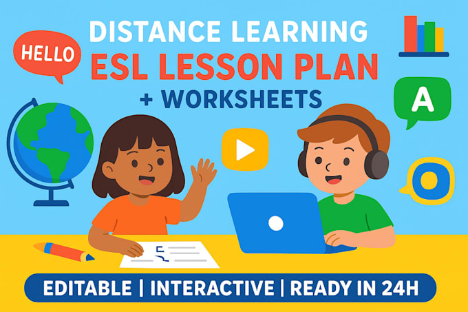 prepare a distance learning esl lesson plan with engaging worksheets
