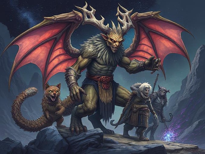illustrate fantasy art creatures and characters