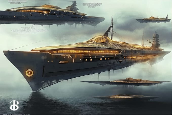 create spaceship concept art for you