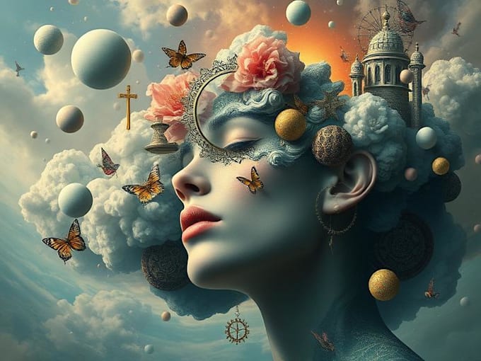 stunning illustration psychedelic, lifestyle, surrealism