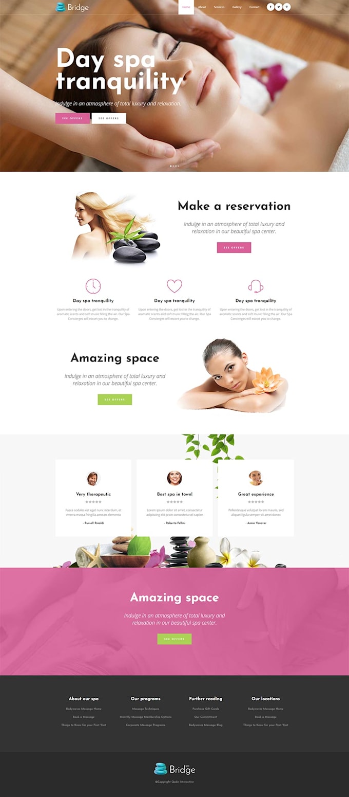 build spa center website design