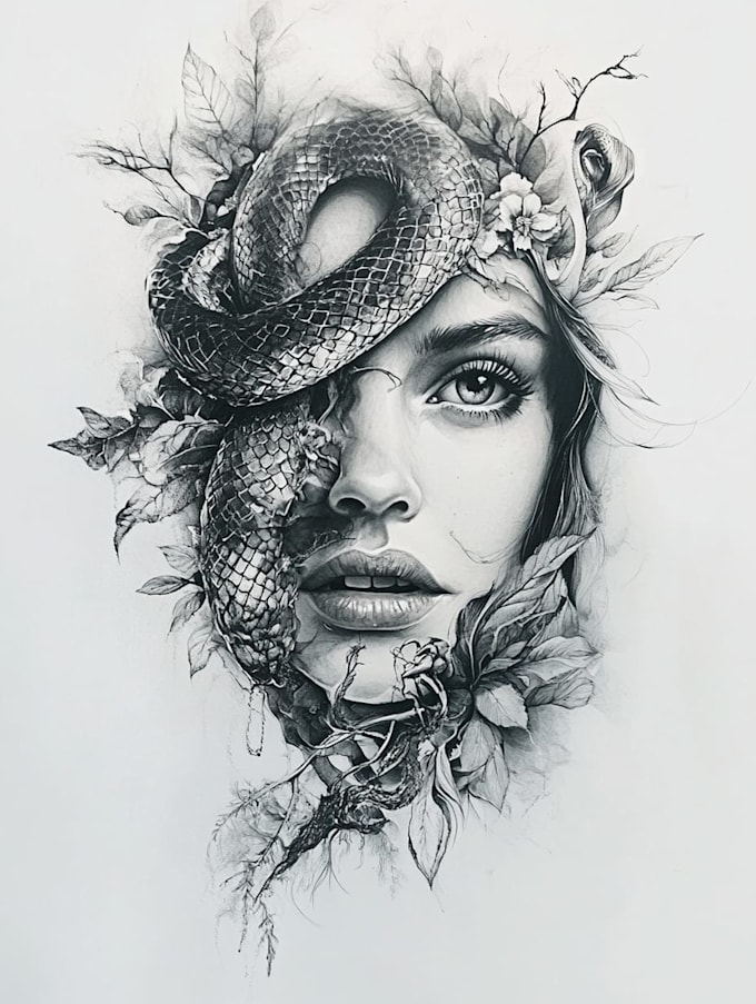 do an abstract black tattoo design