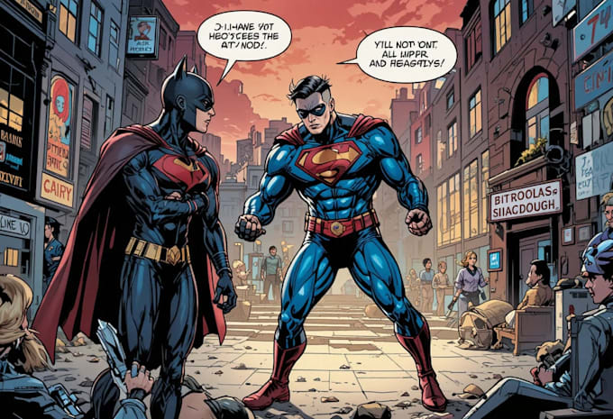 create concept art superhero character design for comics