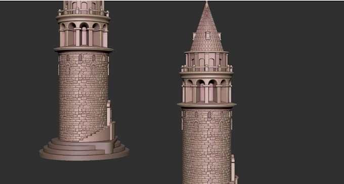 sculpt  3d dice tower stone terrain mini, 3d dnd  fantasy dice for 3d print stl