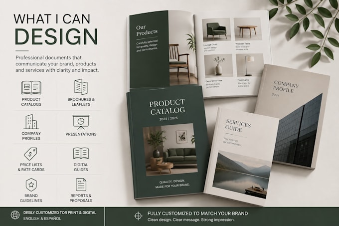 design professional catalogs, brochures and business documents