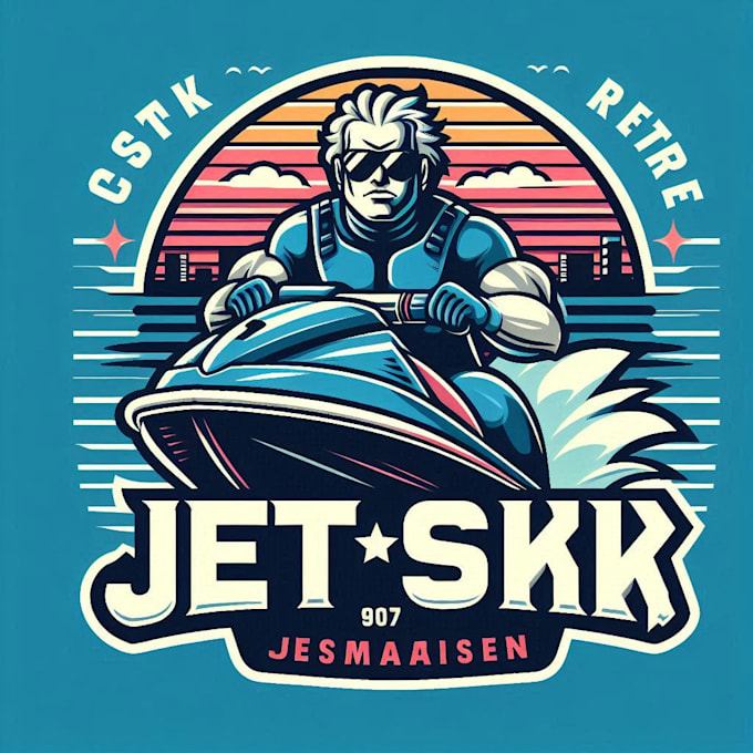 make custom vintage jet ski logo with t shirt design
