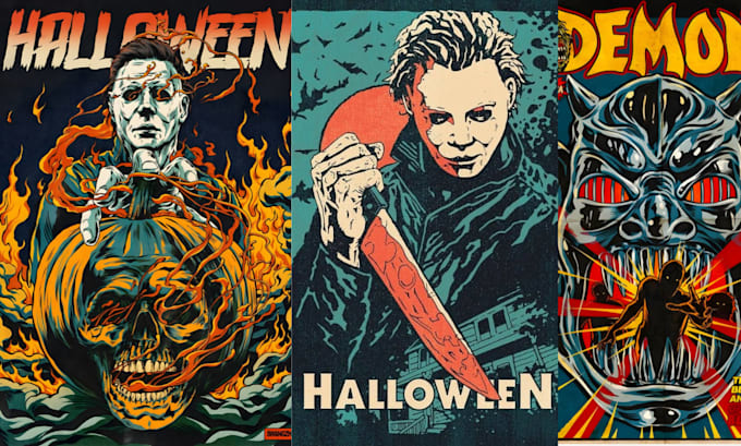 80s Exploding Poster Vintage illustration retro poster, 80s vintage movie horror and travel ...