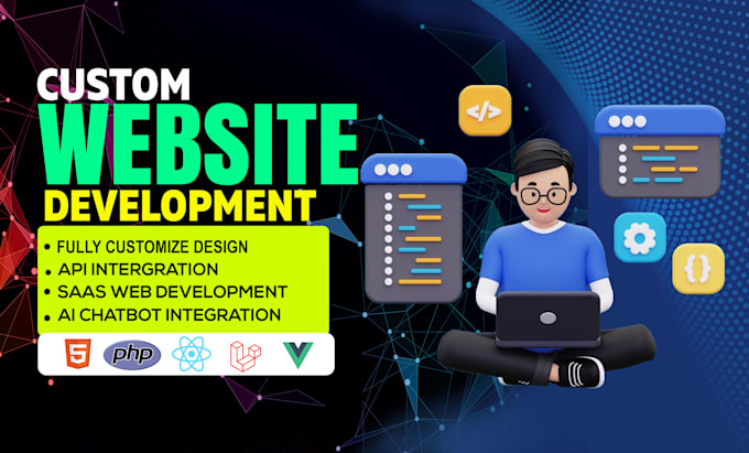 be full stack developer for custom website development and responsive website