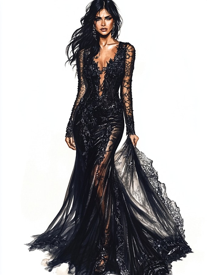 draw a fashion illustration or sketch