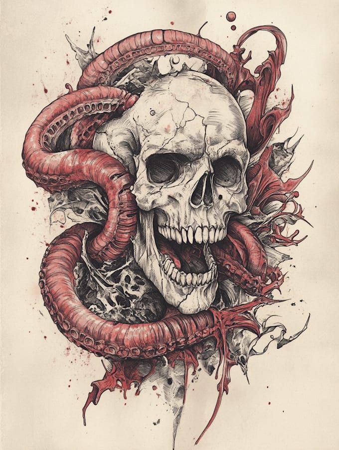 draw traditional tattoo style artwork