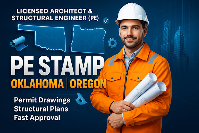 Licensed architect, structural engineer, pe stamp in oklahoma, oregon ...
