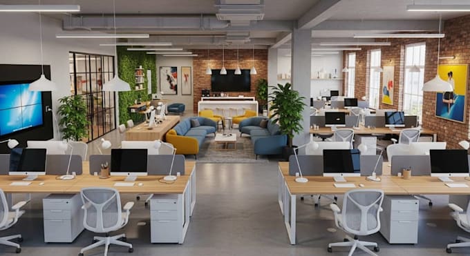 do 3d office design, commercial interior, workspace design and space planning
