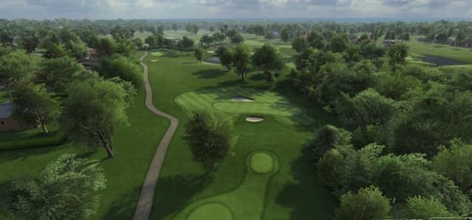 build golf showroom interior, craft modern golf course,mini golf field, terrain
