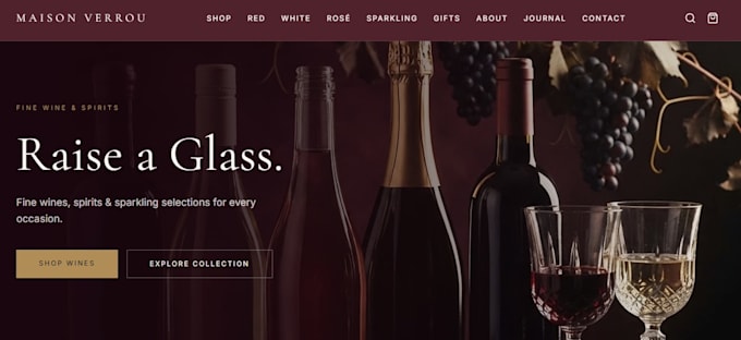 design wine shopify store beverages website wine website liquor shopify store