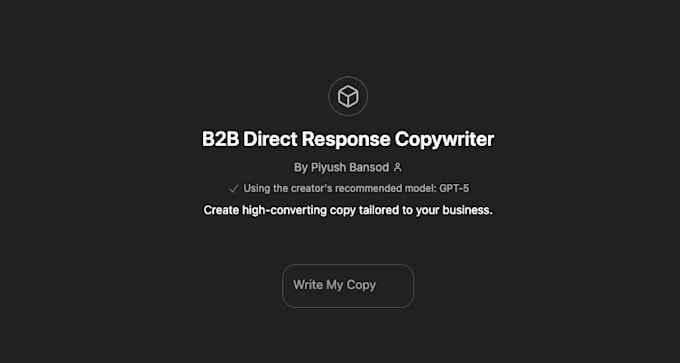 create a custom gpt copywriter for your business