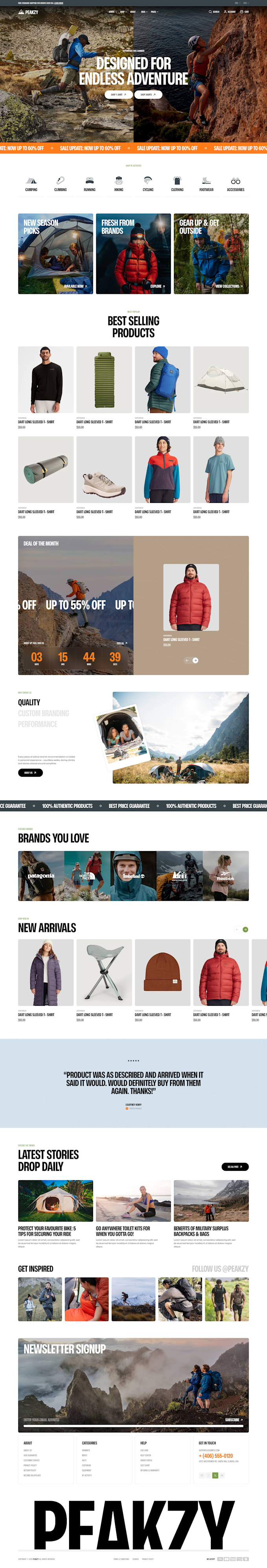 create extreme and outdoors website design