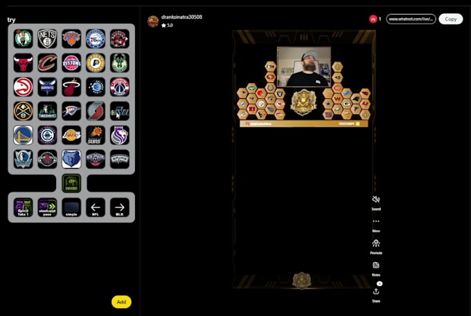 setup whatnot vertical stream for auctions or sports