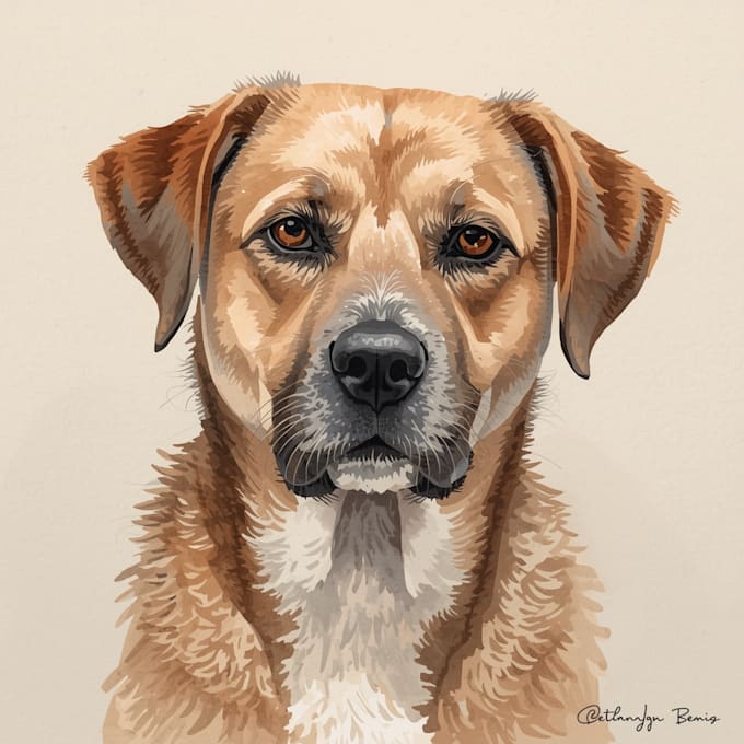 create a custom watercolor pet portrait